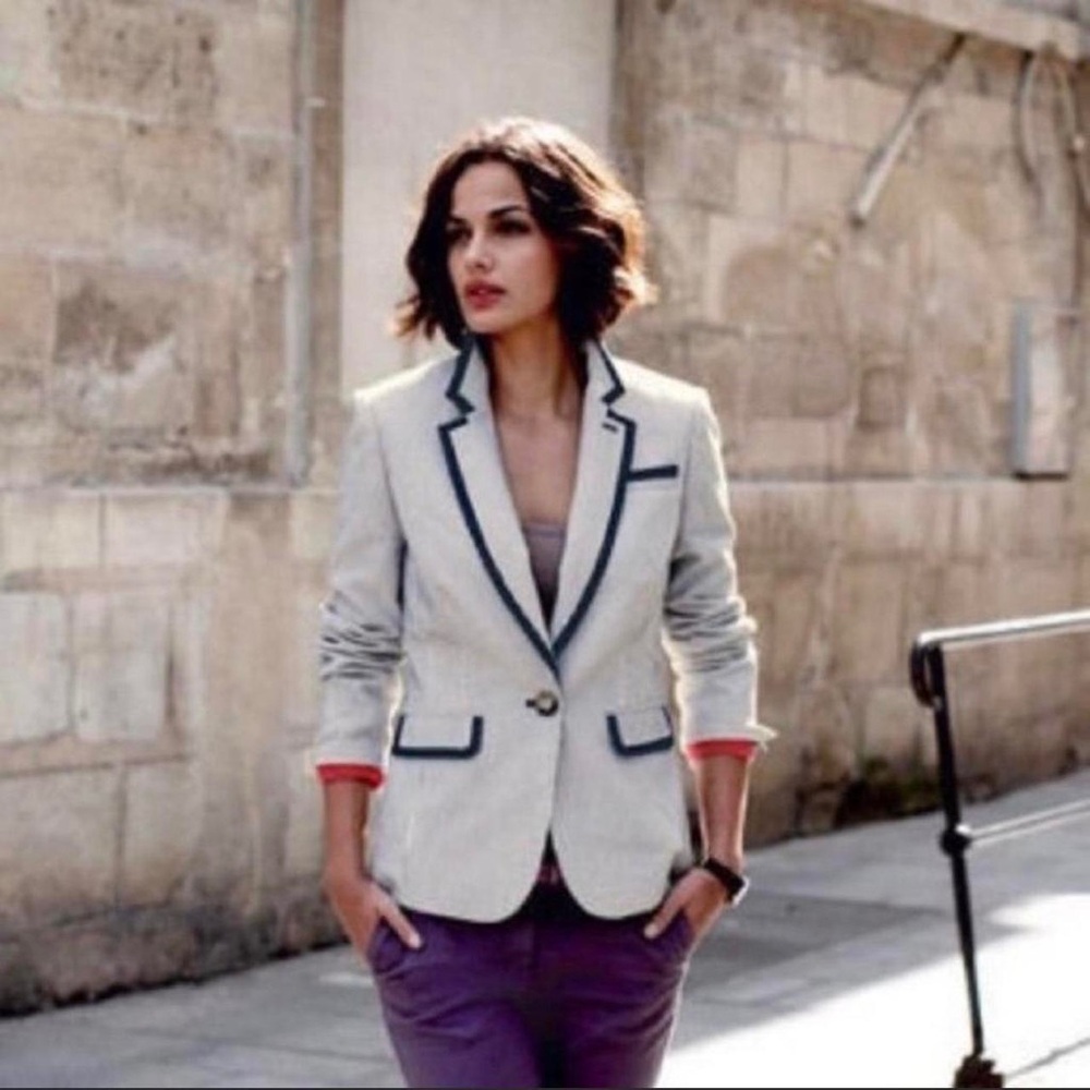 Boden Women's Blazer Navy and White NWT